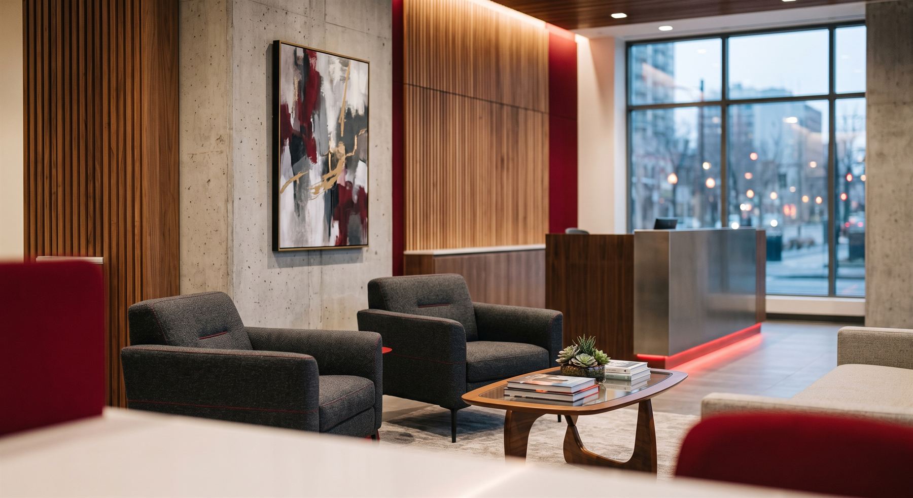 Recepción de la oficina de Botina Grupo Inmobiliario